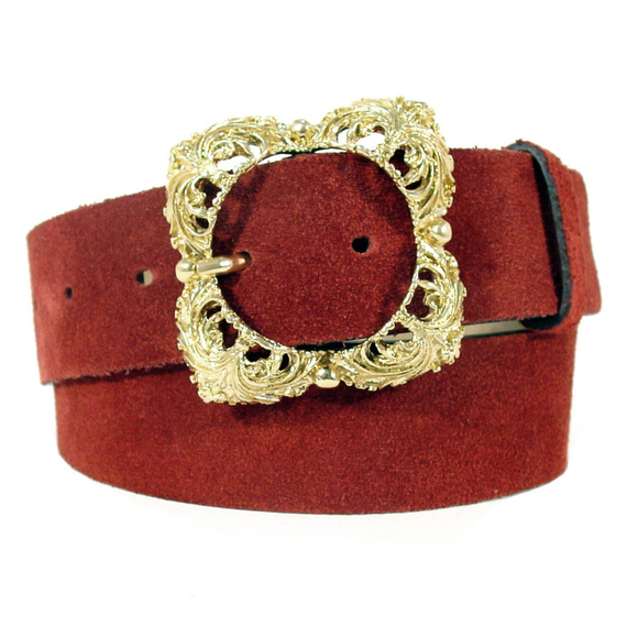 Doncaster Accessories - DONCASTER ❤HP❤Wide Maroon Suede Belt Women's M